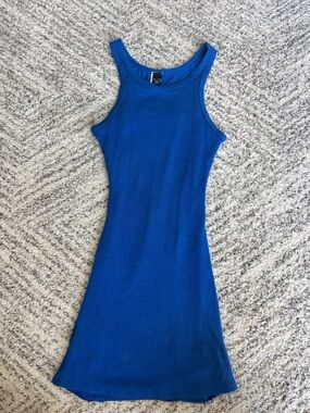 Windsor Electric Blue Ribbed Tank Dress - Women
